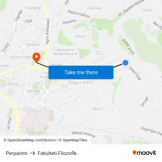 Perparimi to Fakulteti Filozofik map