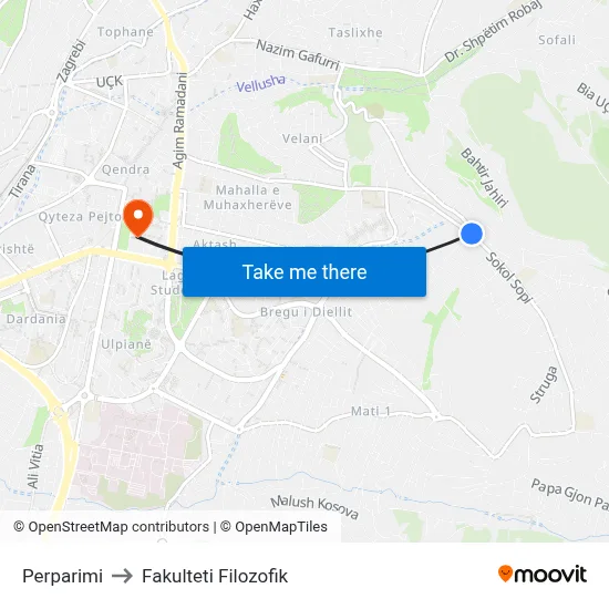 Perparimi to Fakulteti Filozofik map