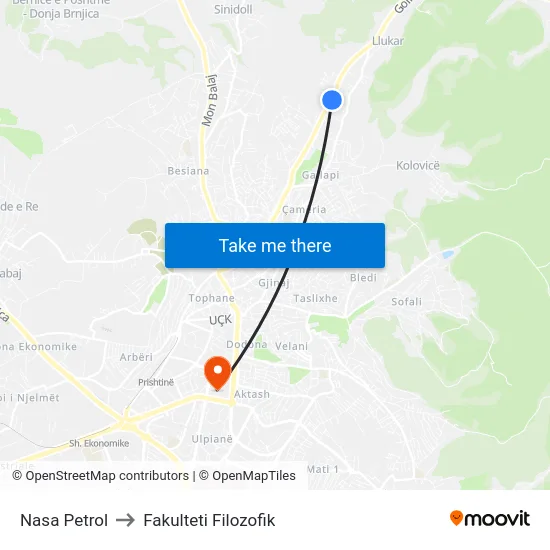 Nasa Petrol to Fakulteti Filozofik map