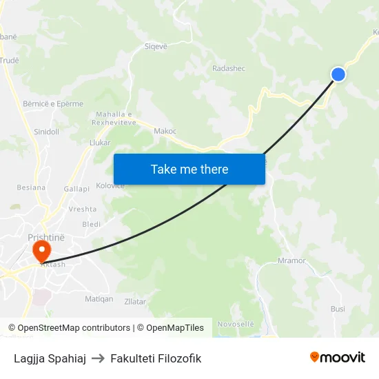 Lagjja Spahiaj to Fakulteti Filozofik map