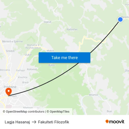 Lagja Hasanaj to Fakulteti Filozofik map