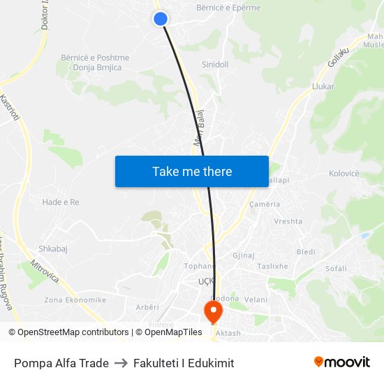 Pompa Alfa Trade to Fakulteti I Edukimit map