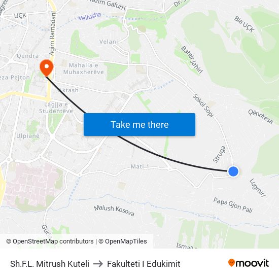 Sh.F.L. Mitrush Kuteli to Fakulteti I Edukimit map