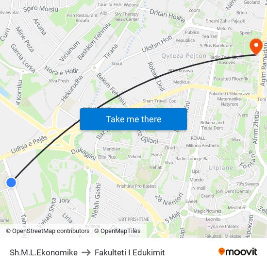 Sh.M.L.Ekonomike to Fakulteti I Edukimit map