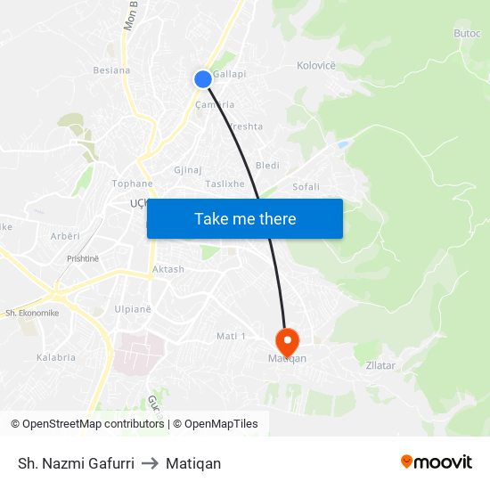 Sh. Nazmi Gafurri to Matiqan map