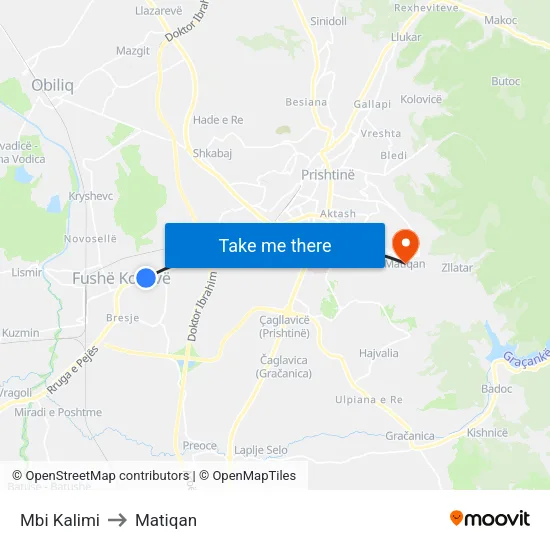 Mbi Kalimi to Matiqan map