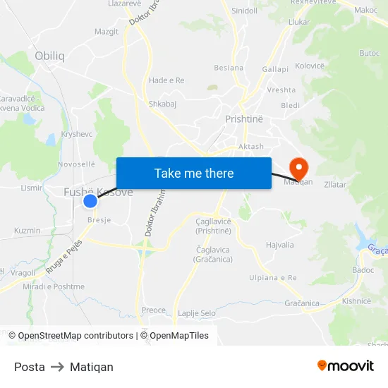 Posta to Matiqan map