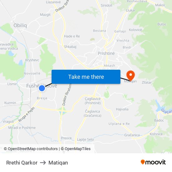 Rrethi Qarkor to Matiqan map