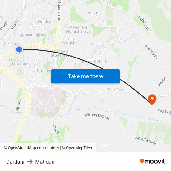Dardani to Matiqan map