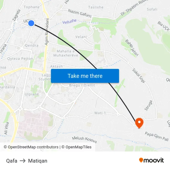 Qafa to Matiqan map