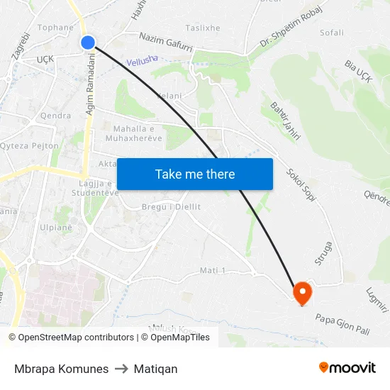 Mbrapa Komunes to Matiqan map