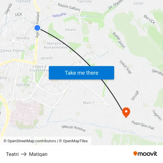 Teatri to Matiqan map