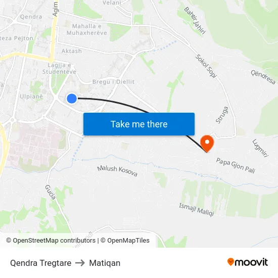 Qendra Tregtare to Matiqan map