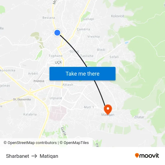 Sharbanet to Matiqan map