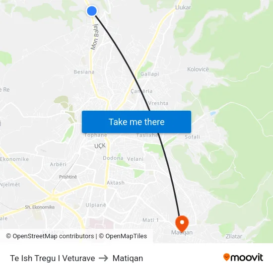 Te Ish Tregu I Veturave to Matiqan map