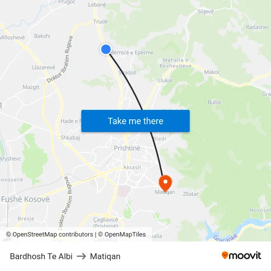 Bardhosh Te Albi to Matiqan map