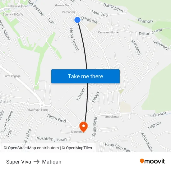 Super Viva to Matiqan map