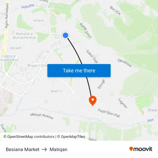 Besiana Market to Matiqan map