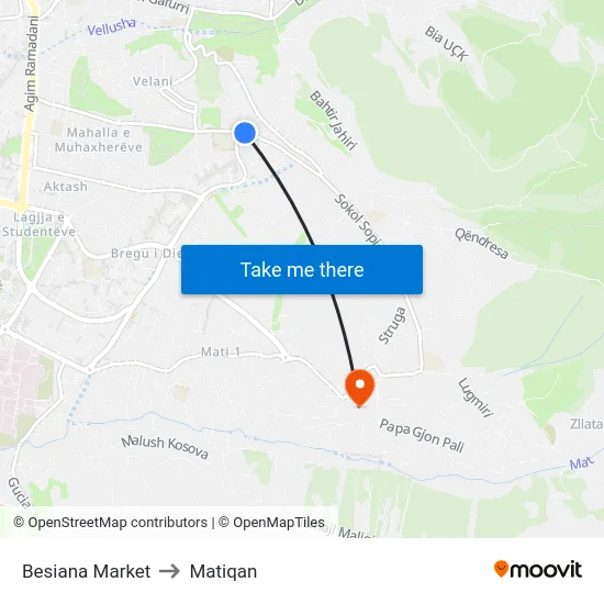 Besiana Market to Matiqan map