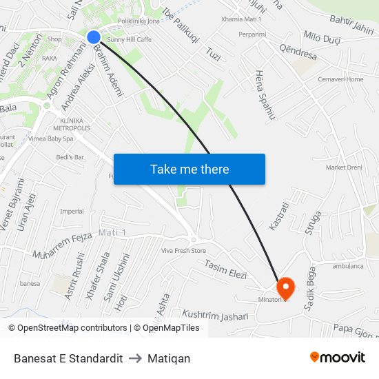 Banesat E Standardit to Matiqan map