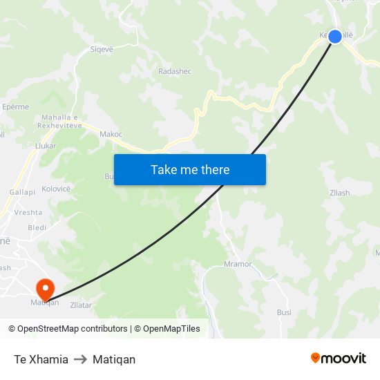 Te Xhamia to Matiqan map