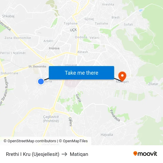Rrethi I Kru (Ujesjellesit) to Matiqan map