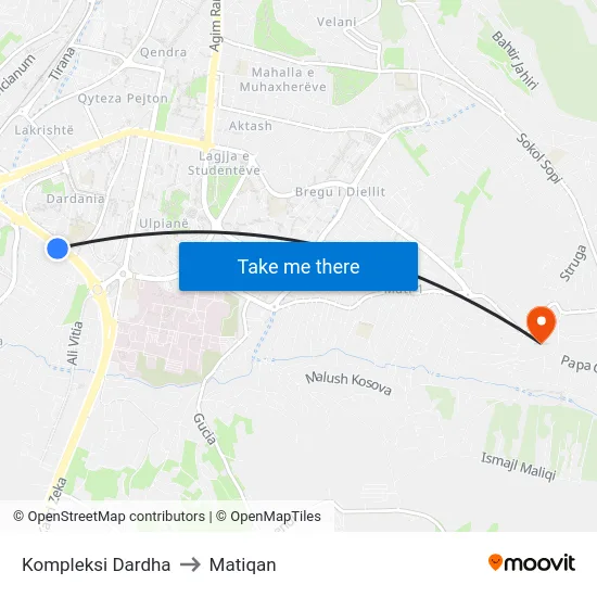 Kompleksi Dardha to Matiqan map