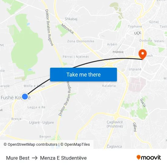 Mure Best to Menza E Studentëve map