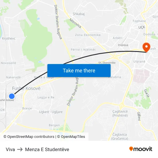 Viva to Menza E Studentëve map