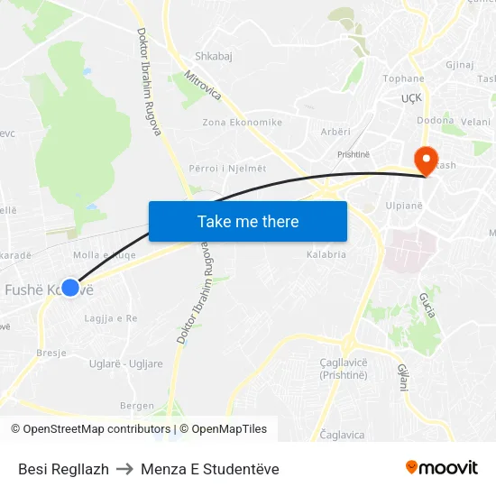 Besi Regllazh to Menza E Studentëve map