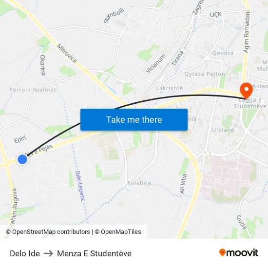 Delo Ide to Menza E Studentëve map