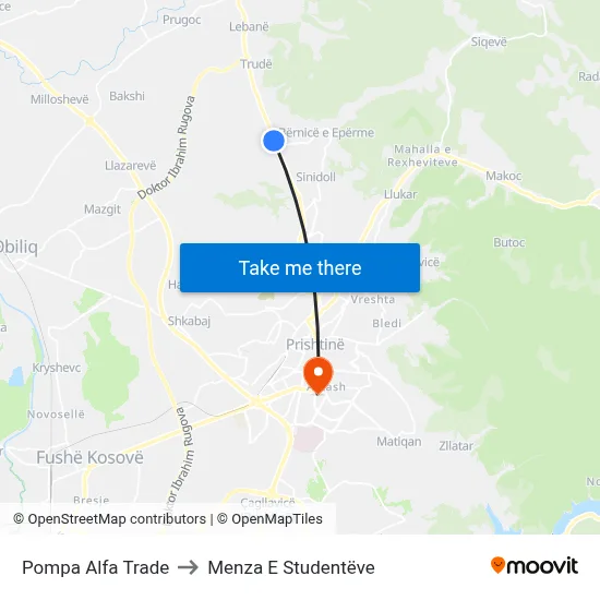 Pompa Alfa Trade to Menza E Studentëve map