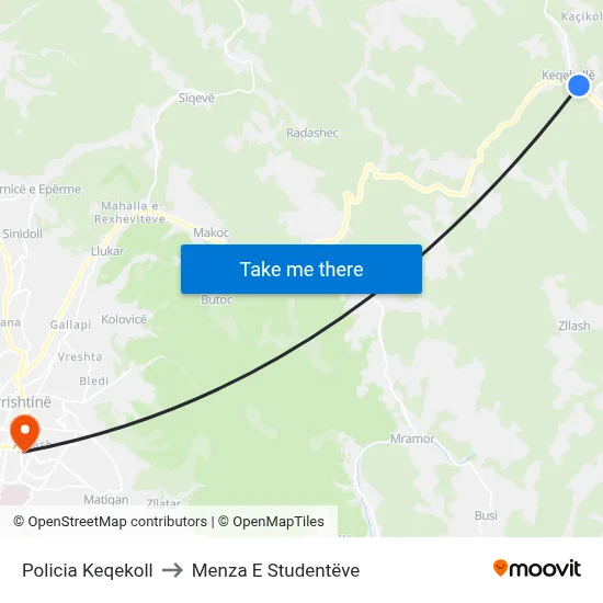 Policia Keqekoll to Menza E Studentëve map