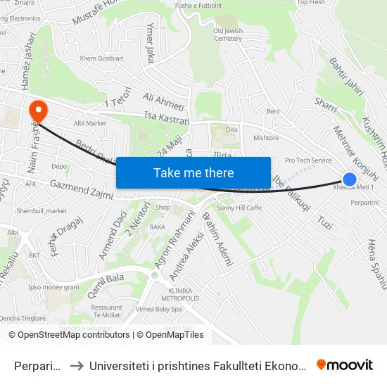 Perparimi to Universiteti i prishtines Fakullteti Ekonomik map