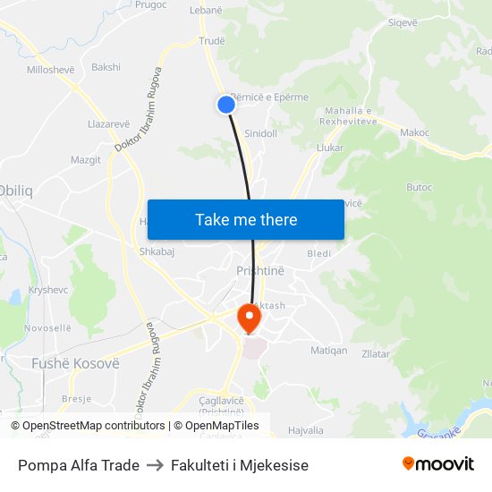 Pompa Alfa Trade to Fakulteti i Mjekesise map