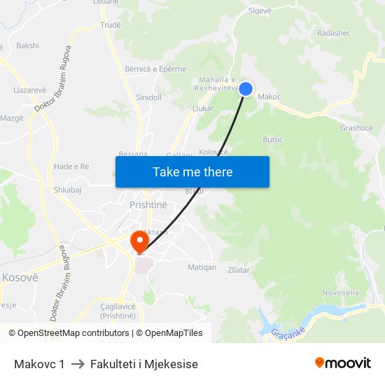 Makovc 1 to Fakulteti i Mjekesise map