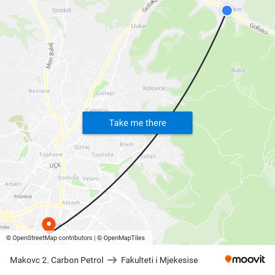 Makovc 2. Carbon Petrol to Fakulteti i Mjekesise map