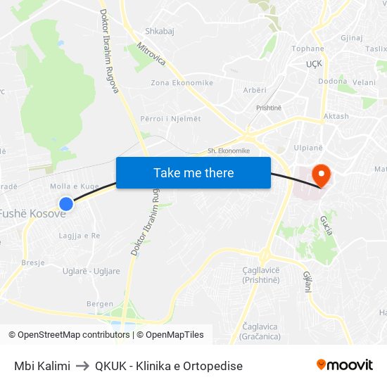 Mbi Kalimi to QKUK - Klinika e Ortopedise map