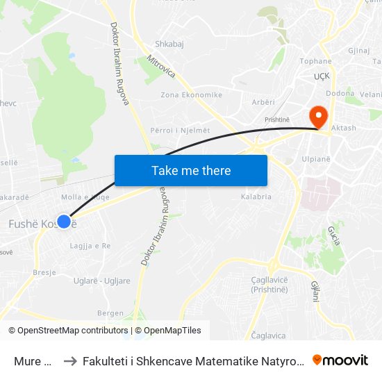 Mure Best to Fakulteti i Shkencave Matematike Natyrore (FShMN) map