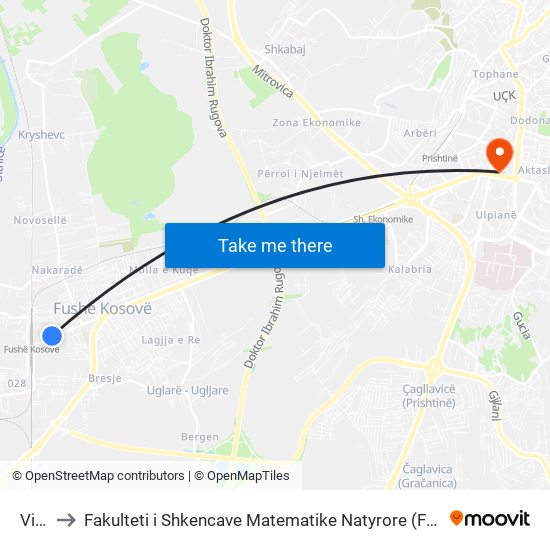 Viva to Fakulteti i Shkencave Matematike Natyrore (FShMN) map