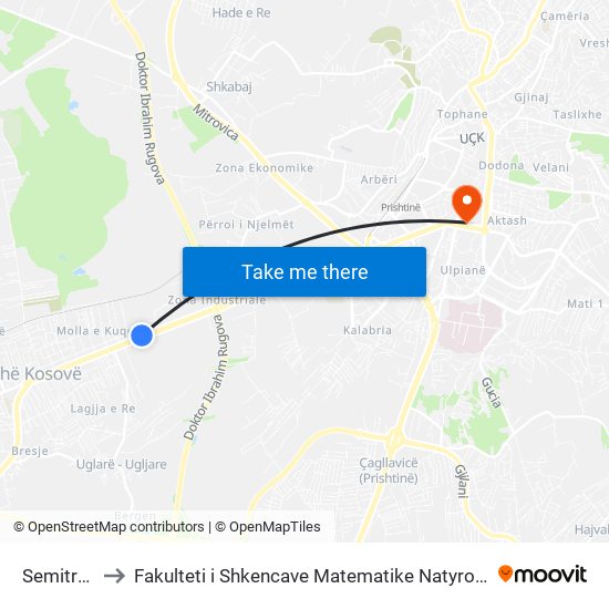 Semitronix to Fakulteti i Shkencave Matematike Natyrore (FShMN) map