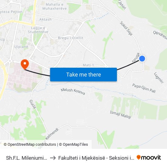 Sh.F.L. Mileniumi I Trete to Fakulteti i Mjekësisë - Seksioni i Farmacisë map