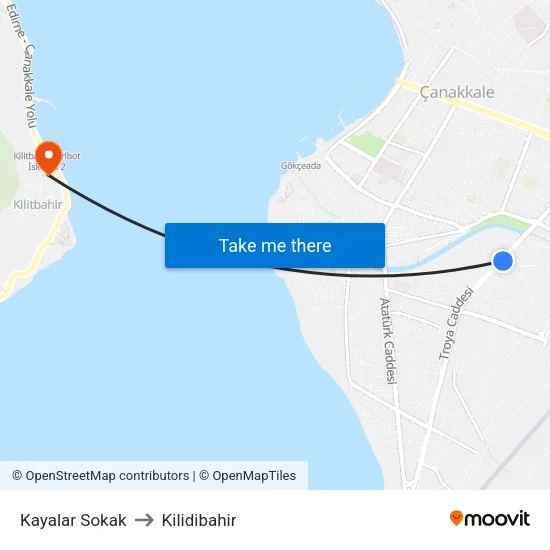 Kayalar Sokak to Kilidibahir map