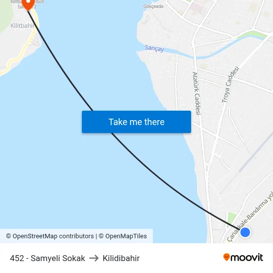 452 - Samyeli Sokak to Kilidibahir map