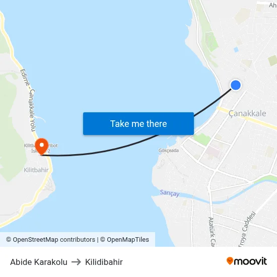 Abide Karakolu to Kilidibahir map