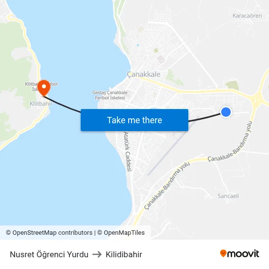 Nusret Öğrenci Yurdu to Kilidibahir map