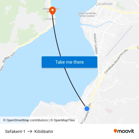 Sefakent-1 to Kilidibahir map