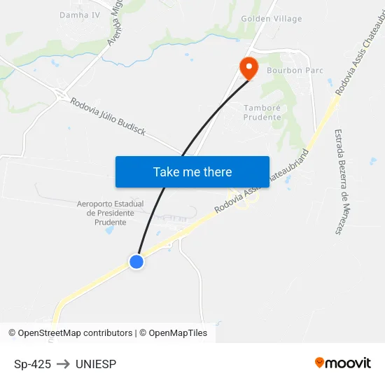 Sp-425 to UNIESP map