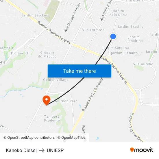 Kaneko Diesel to UNIESP map