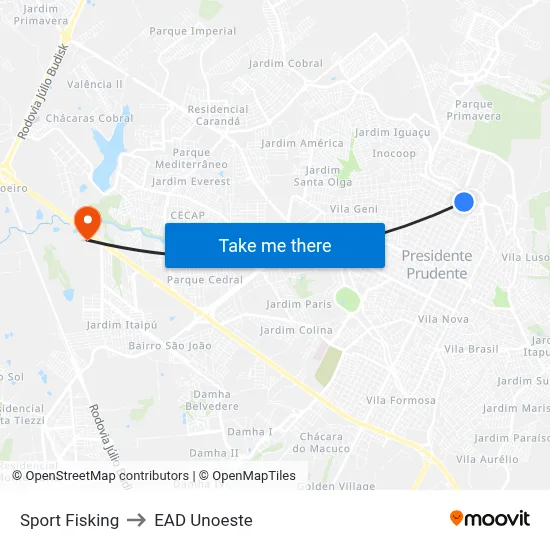 Sport Fisking to EAD Unoeste map